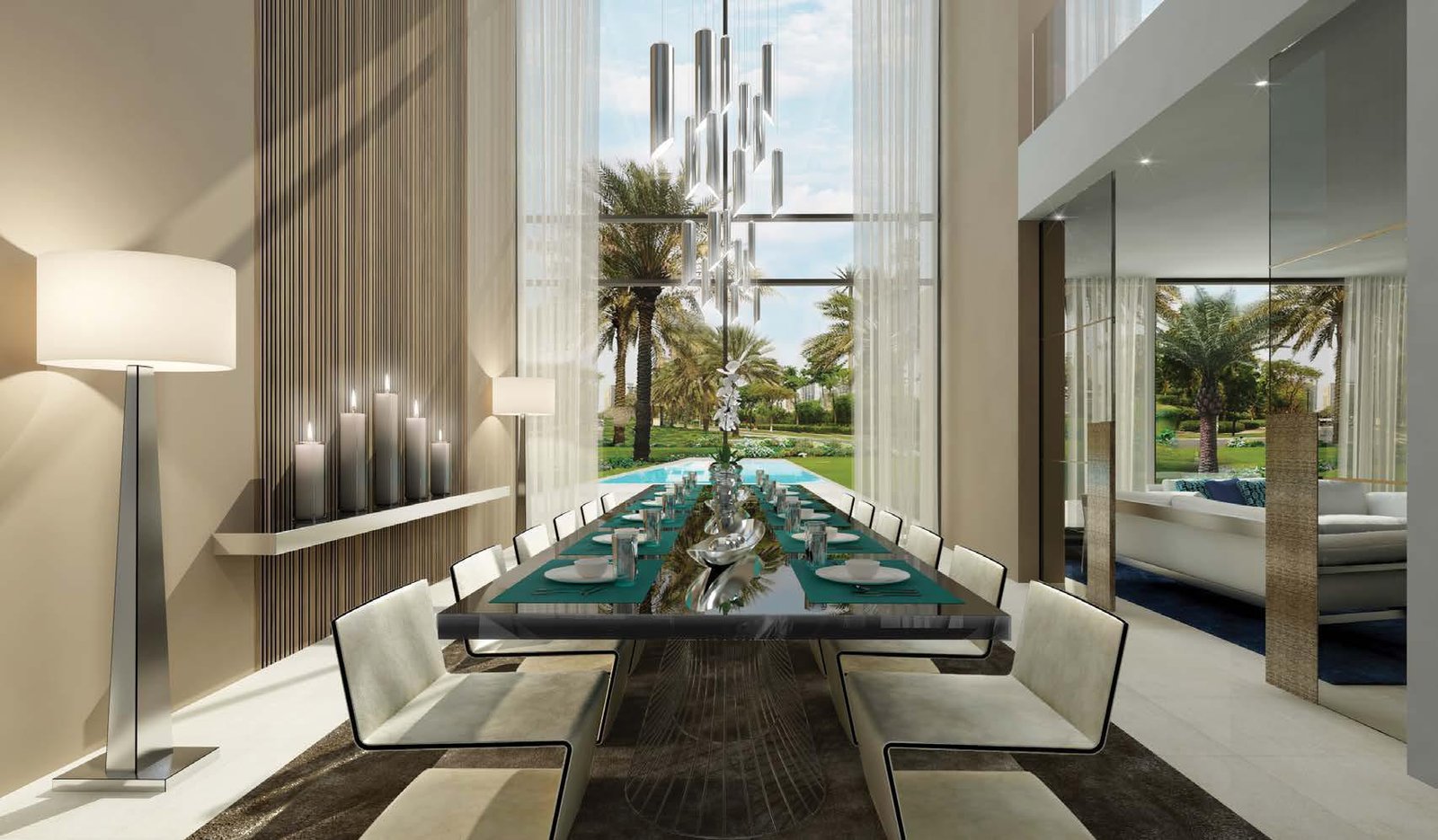 Contemporary bedroom interior at Jawaher Al Saadiyat luxury residence Saadiyat Island Abu Dhabi.