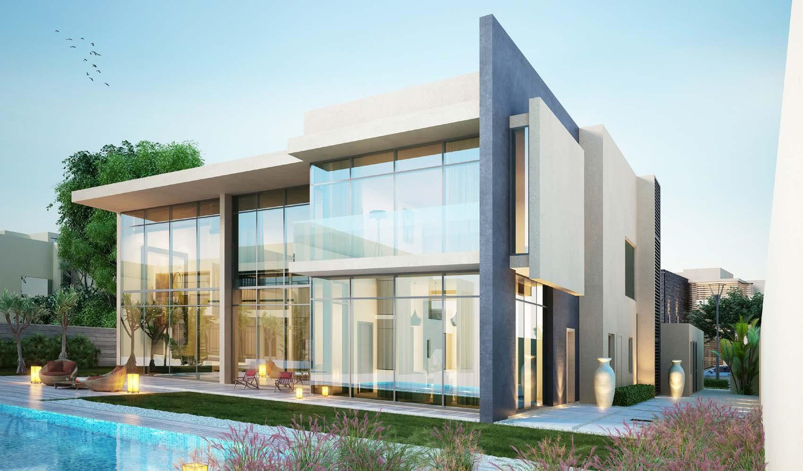 Contemporary villa exterior design at Jawaher Al Saadiyat Saadiyat Island Abu Dhabi luxury homes